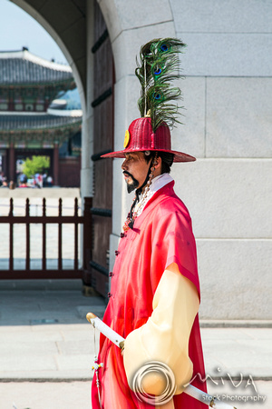 Miva Stock_3673 South Korea, Seoul, Guard at Gyeongbokgung palace