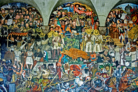 Miva Stock_1963 - Mexico, Mexico City, Mural by Diego Rivera