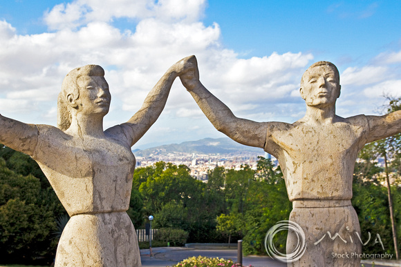 Miva Stock_2152 - Spain, Barcelona, Sardana Dance statue, Montjuic