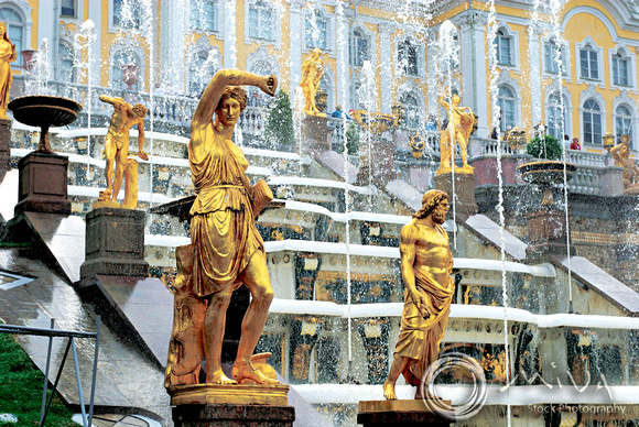 Miva Stock_0837 - Russia, Saint Petersburg, Peterhof. fountains