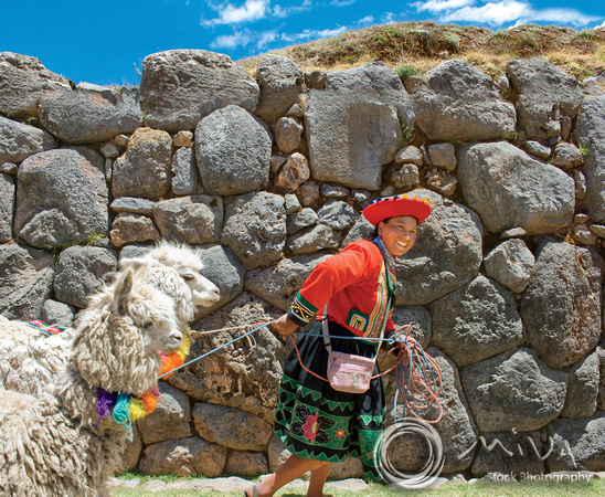 Miva Stock_0956 - Peru, Cusco, woman and llamas