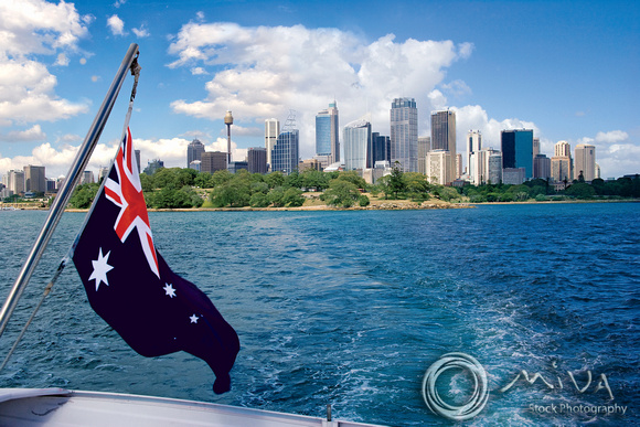 Miva Stock_0984 - Australia, Sydney, flag, skyline