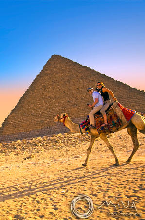 Miva Stock_1168 - Egypt, Cairo, Giza, tourists on camel