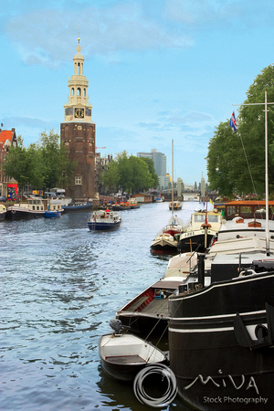 Miva Stock_1309 - Netherlands, Amsterdam, canal, tower