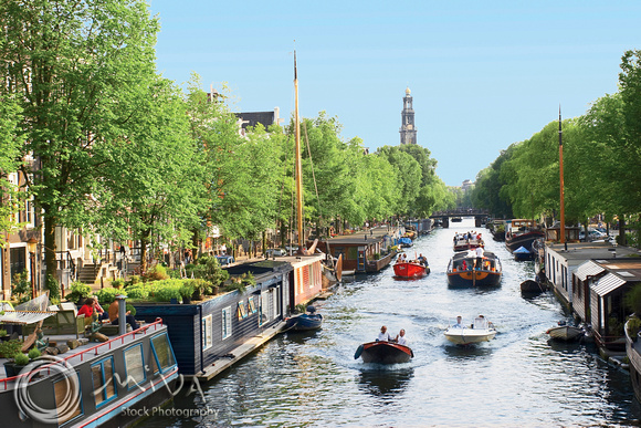 Miva Stock_1312 - Netherlands, Amsterdam, canal boats