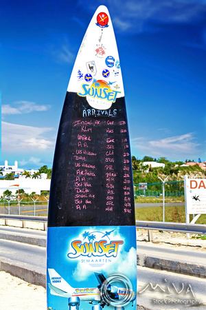Miva Stock_3507 - St Martin, Maho Beach, Airplane schedule