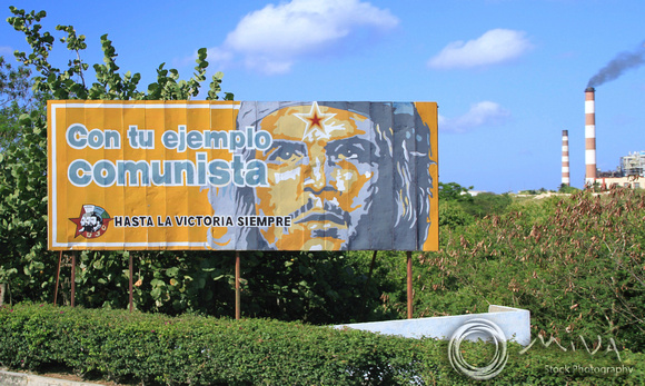 Miva Stock_3474 - Cuba, Santa Clara, Billboard of Che Guevara