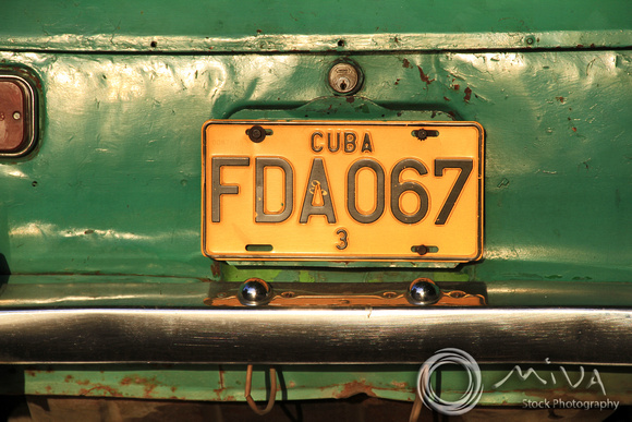 Miva Stock_3473 - Cuba, Havana, license plate